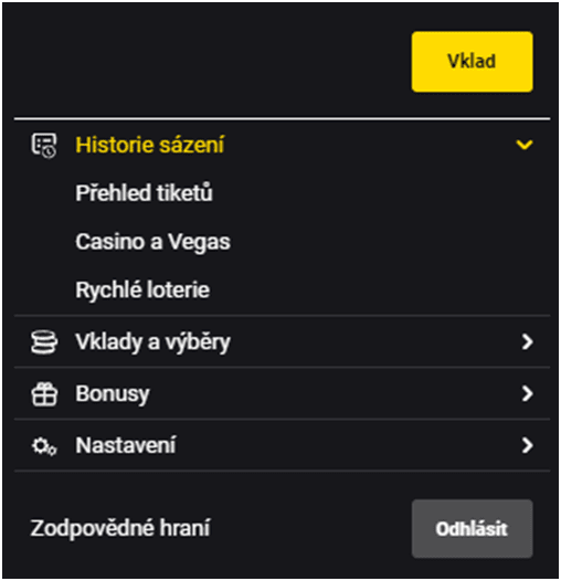 Vložení prostředků na účet