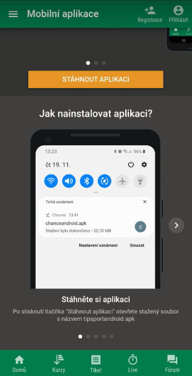 Stažení mobilní aplikace