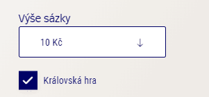 Nastavení výše sázky a Královské hry