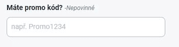 Zadání promo kódu