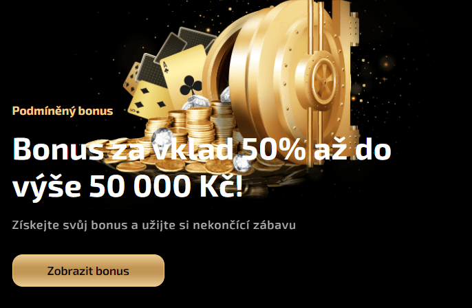 50 % vkladový bonus až 50 000 Kč