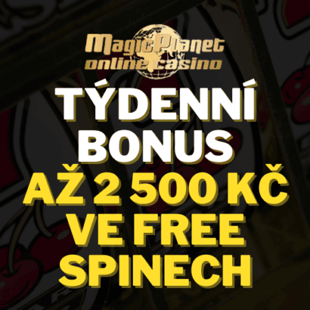 Bonus až 2 500 Kč ve free spinech s Magic Planet Casinem