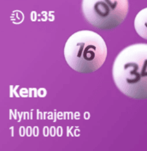 Klikněte na tlačítko "Keno"