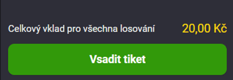 Klikněte na "Vsadit tiket"